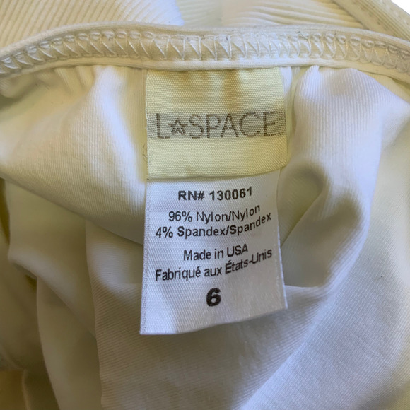 L*Space White Ribbed High Cut Leg One Piece Swimsuit sz 6 NWOT - Picture 6 of 10